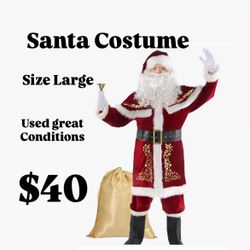 Adult Deluxe Velvet Santa Claus Costume 12pcs Set Santa Claus Suit Outfit for Men in Christmas Holiday
