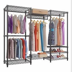 2 Closet wardrobe hanging clothes racks portable
