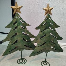 Christmas decor 19.5"  metal Christmas trees / candle holders