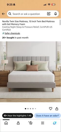 Memory mattress twin＄75 new
