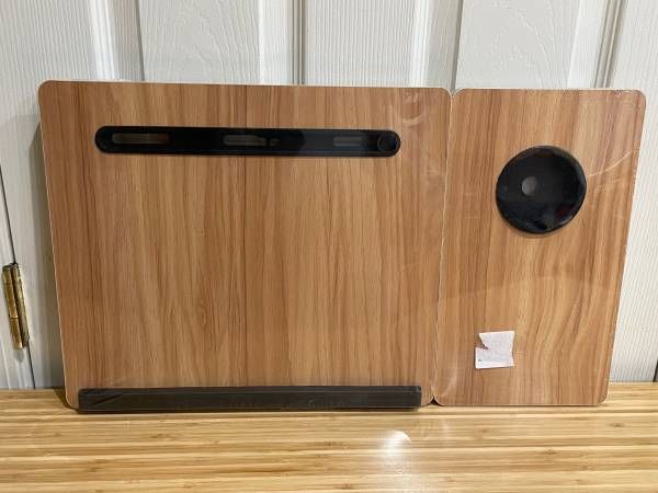 New Tilting Laptop Desk Workstation Portable Bed Serving Tray Reading Table Wood