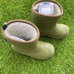 New Kids unisex Waterproof Snow Winter Warm green Boots