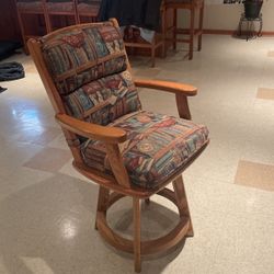 Oak Swivel Chairs With Cushions