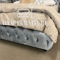 Brand New Gray Platform Bed Frame 