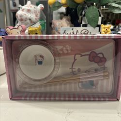 Hello Kitty Ceramic Sushi Plate Set | New