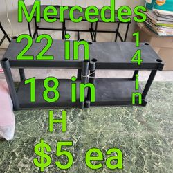 2 Small Sturdy Plastic Shelves $5 Ea