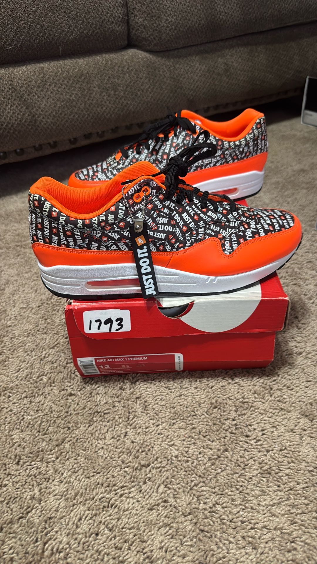 Air Max 1 Just Do It Pack Black Orange