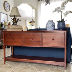 Office Credenza Sideboard Wood Cabinet Unit 3 Drawers Shelf