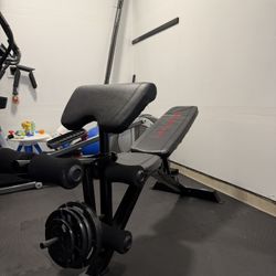 Weight Bench With Preacher's Curl Attachment & Leg Extension