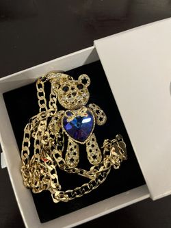 Flat curb necklace with pendant 