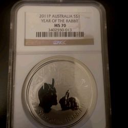 2011P AUSTRALIA $1 YEAR OF THE RABBIT MS70
