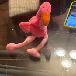 Ty Beanie Baby Pinky Is A Flamingo