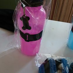 Dog Water Nottle Bowls And Shampoo Brush