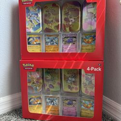 Brand New Sealed - Pokemon 151 Mini Tin 4-Pack Box
