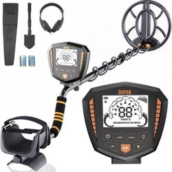 Metal Detector, IP68 Waterproof Coil, Identify 9 Types of Metals, High Accuracy, 10 Inch Detection Depth, 5 Modes, Strong Anti-Interference, Suitable 