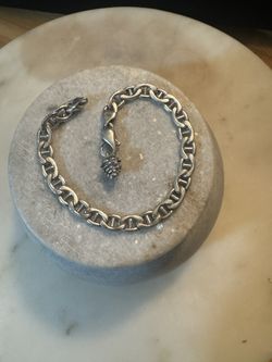 Sterling Silver Bracelet with Pine Cone Charm - FGS Italy 925