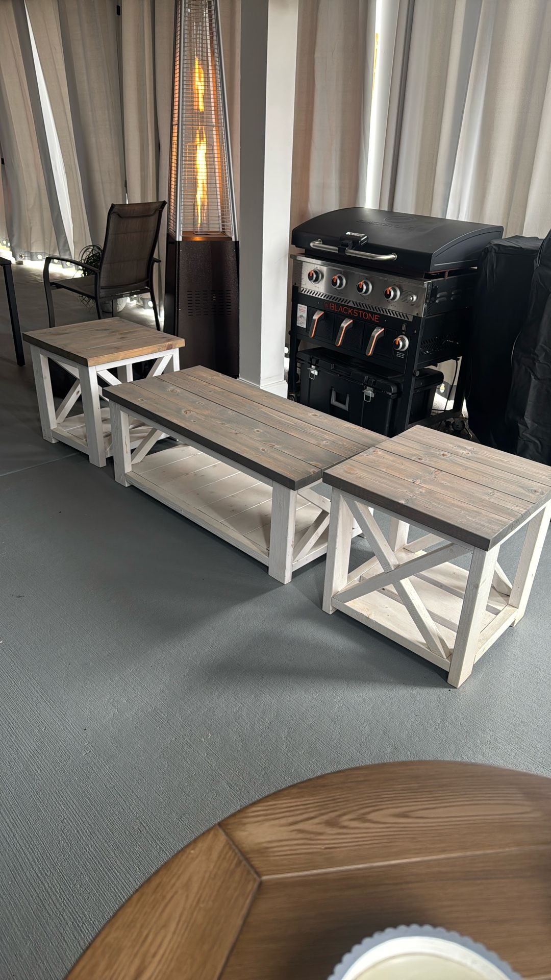 Farm House Style Coffee Table And End Tables