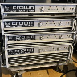Crown Macro-Tech series DJ  professional audio power amplifiers 2400, 2402, 3600VZ, 5002VZ