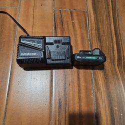 Metabo  Model UC18YFSL Battery Charger & Model BSL 1820M 18V Battery