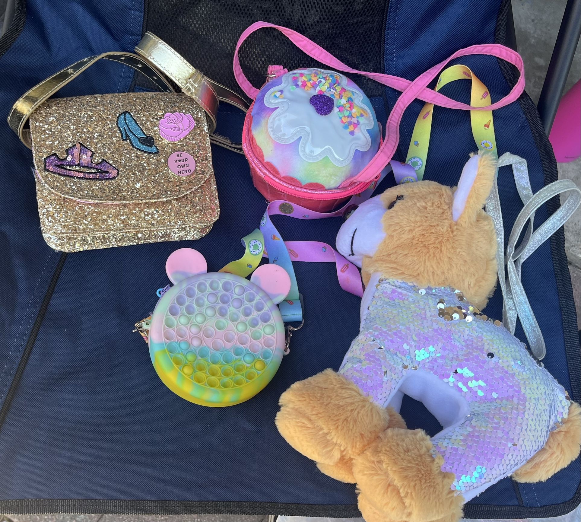 Lot Of 5 Kids Purses & unicorn Backpack