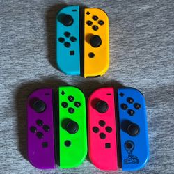 3 Pairs Of Switch Joycon Controllers W/ Accessories