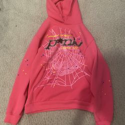 sp5der pink hoodie 