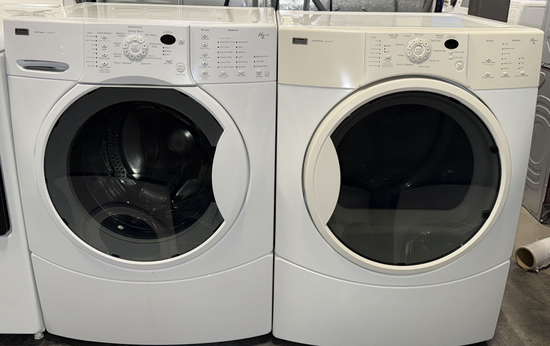 KENMORE XL CAPACITY WASHER DRYER ELECTRIC SET
