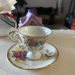 Floral Tea Cup And Saucer