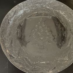 Glass Christmas Plate 