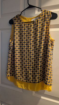 Rose & Olive Yellow Printed Sleeveless Blouse