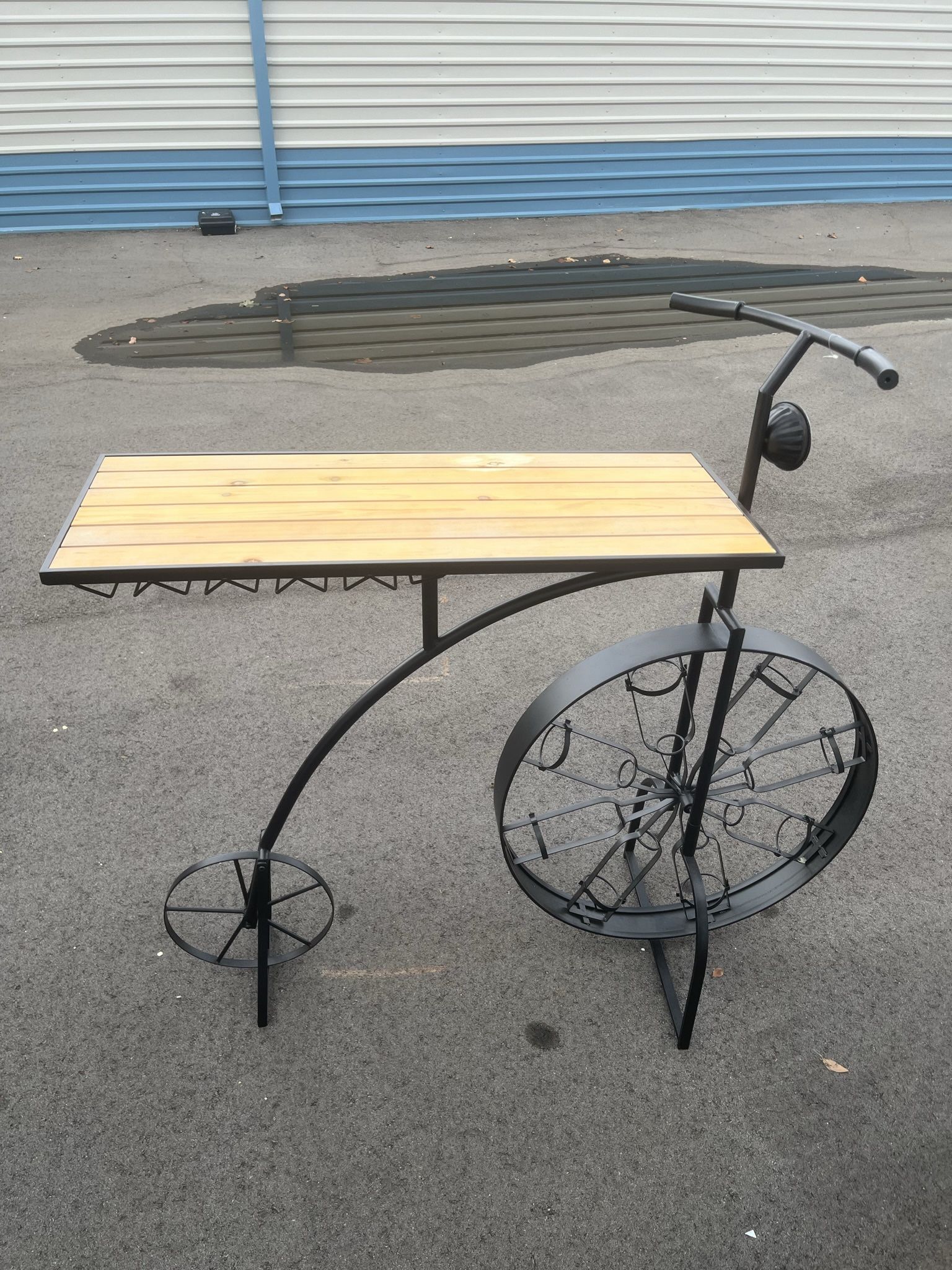 Wine Rack Bicycle Table