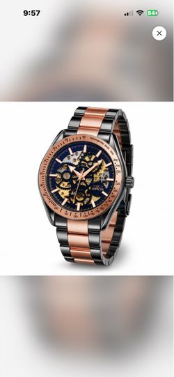 Invicta Objet D Art Excelsior Automatic men’s watch w/ skeleton dial- 43mm, black and rose gold