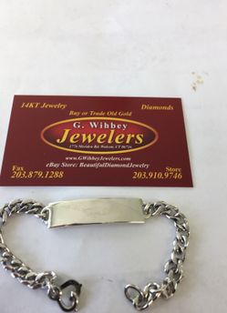 Sterling silver I D bracelet 7 3/4" long