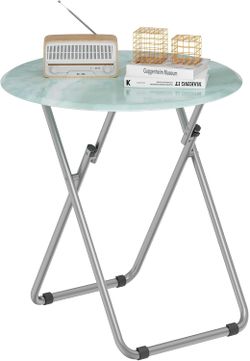 Folding TV Tray Table – Round Portable Snack & Dinner Table