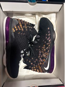 Nike LeBron XVII 17 'Lakers' Black/White/Eggplant/Amarillo Size 11.5