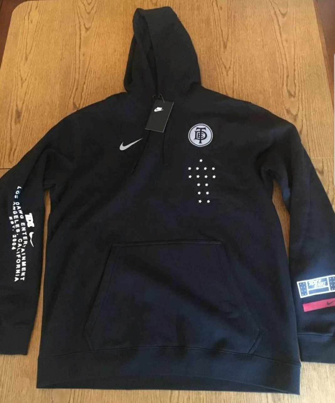 Nike TDE black crest logo hoodie by Kendrick Lamar medium m for