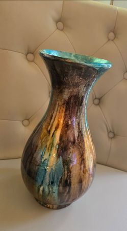 Unique ceramic metallic vase