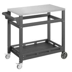 Outdoor Movable Grill Table Rolling Durable Bar Cart