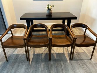 West Elm Solid Wood Dining Chairs – Set of 4 – Mid-Century Modern