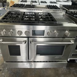 Jenn Air 48”Wide All Gas Range Stove In Stainless Steel