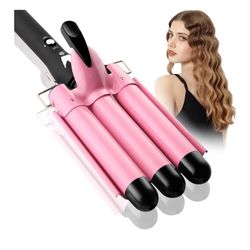 NEW Hair Crimper 3 Barrel Curling Iron Wave Wand 