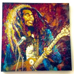 Bob Marley Painting Print on Canvas
