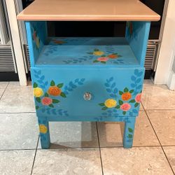 Hand-Painted Nightstand Table Dresser