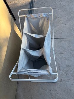 3-Section Laundry Sorter / Hamper – White & Gray