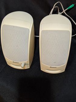 Cream Colored Computer Speakers