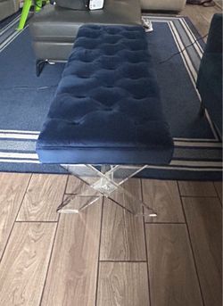 Blue bench and chair