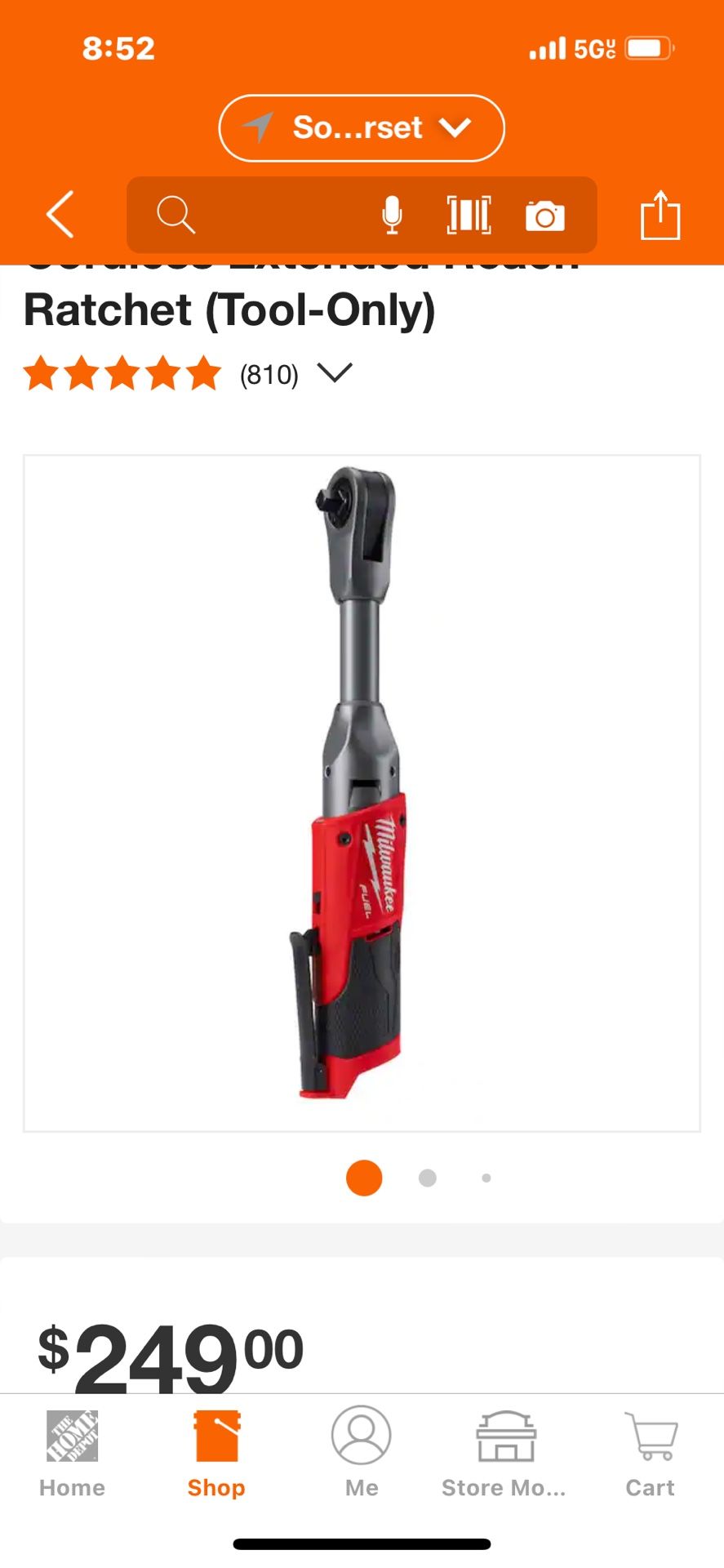 Milwaukee M12 3/8 Extended Ratchet $200 Tool Only