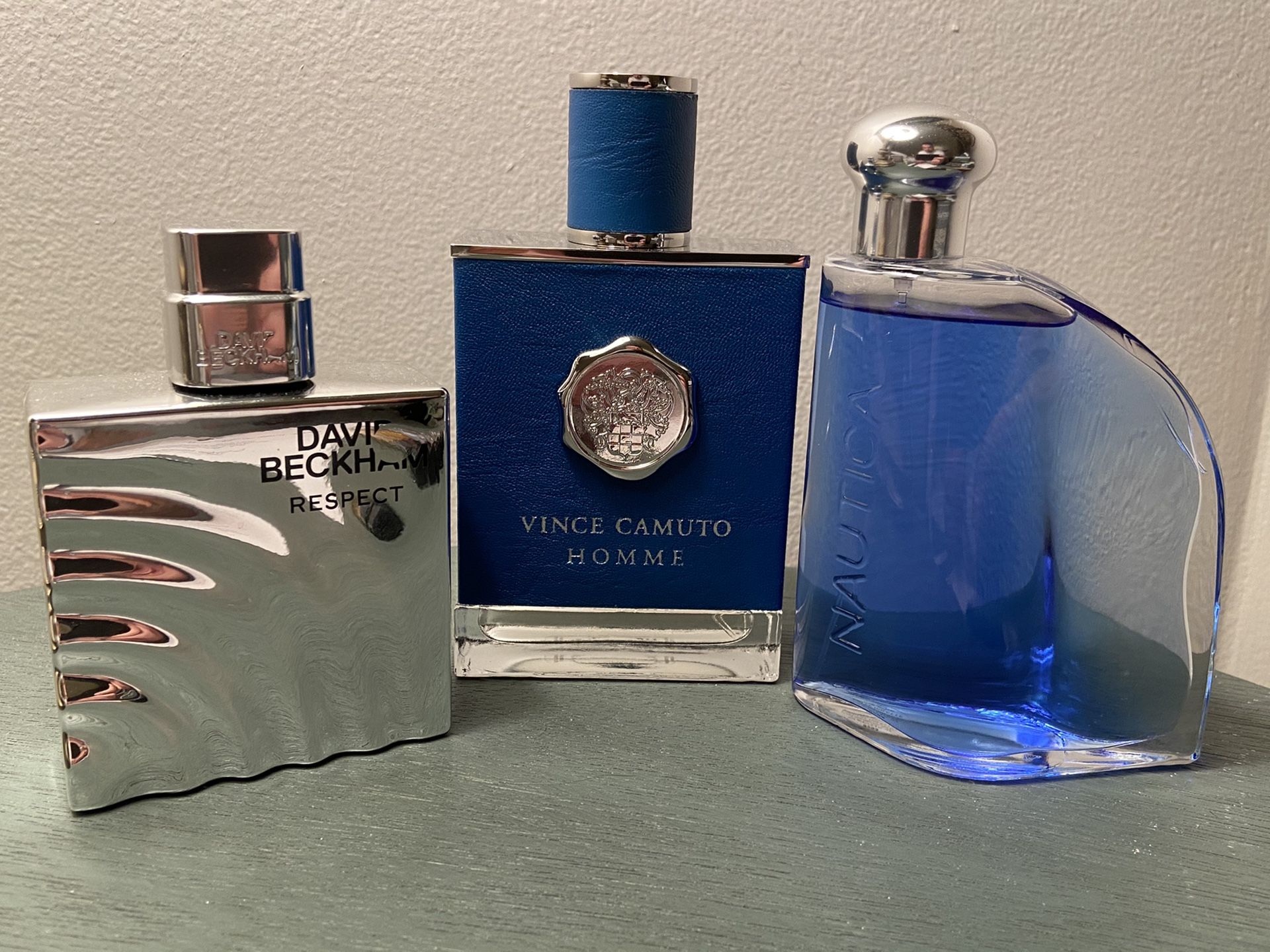3 Designer Fragrances for sale! (Beckham, Camuto, Nautica!) 99% full!!