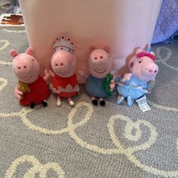 Ty  Peppa Pig And George Beanies 