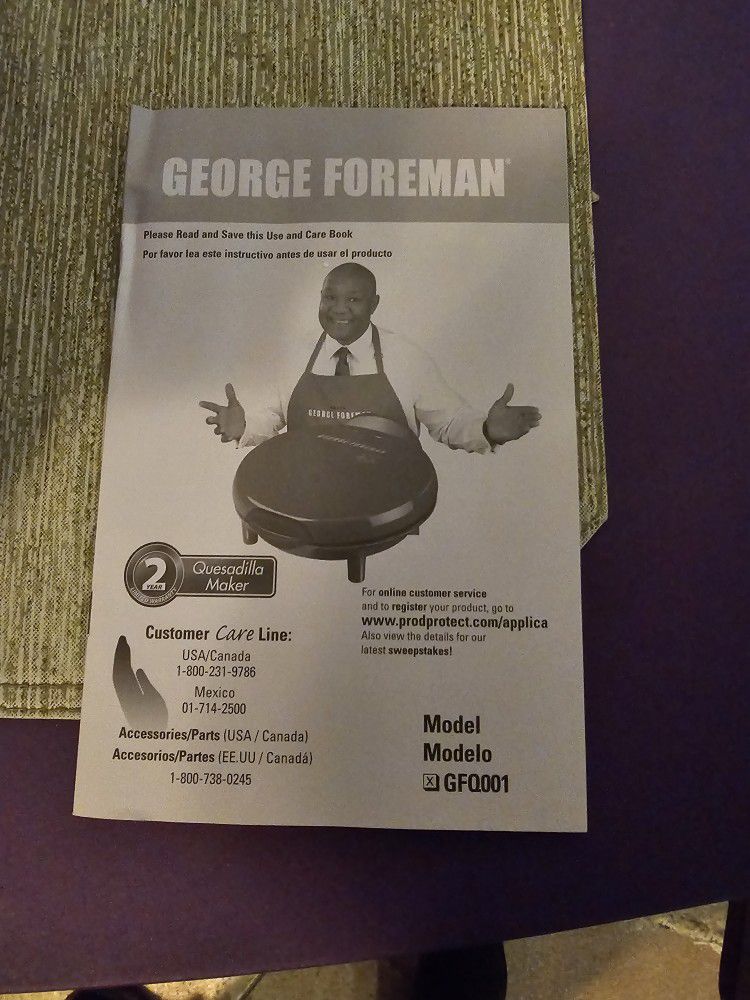 George Foreman GFQ001 Quesadilla Maker